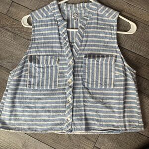 Handmade cropped Striped Sleeveless Top